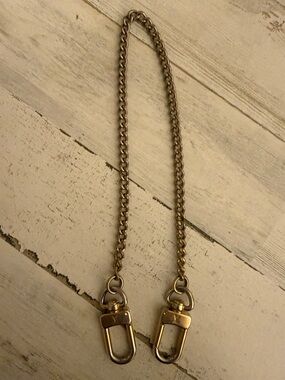 Louis Vuitton Gold-Tone Chain Pochette Strap with LV-Stamped Swivel Clips